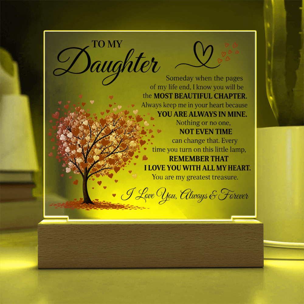To My Daughter Acrylic Plaque – Most Beautiful Chapter LED Keepsake