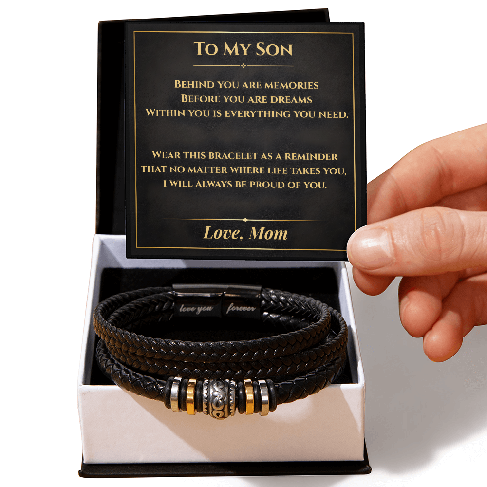To My Son From Mom Love You Forever Bracelet Gift