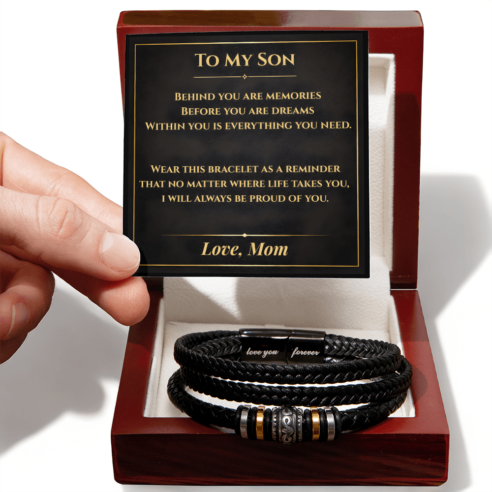 To My Son From Mom Love You Forever Bracelet Gift