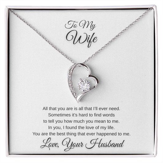 Stunning Forever Love Heart Necklace For My Wife