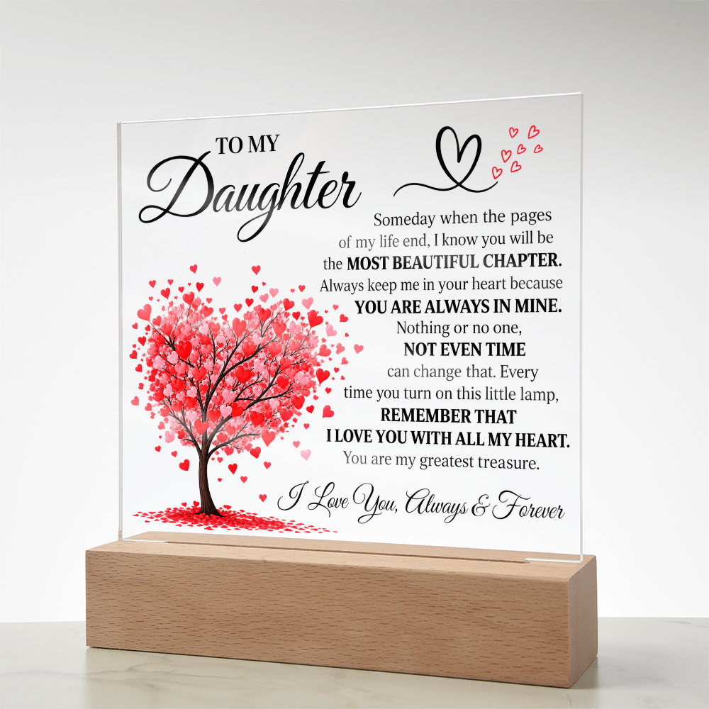To My Daughter Acrylic Plaque – Most Beautiful Chapter LED Keepsake