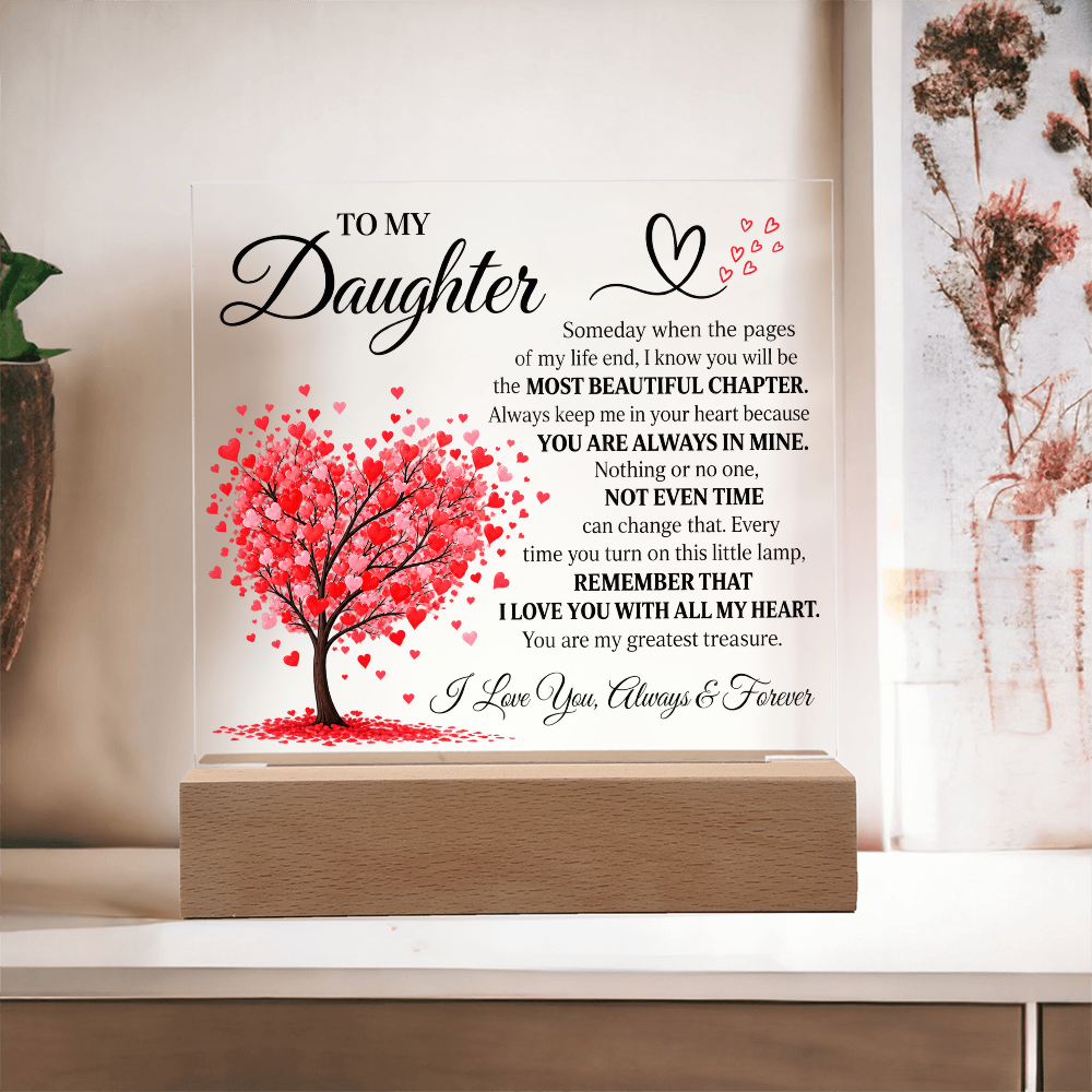 To My Daughter Acrylic Plaque – Most Beautiful Chapter LED Keepsake