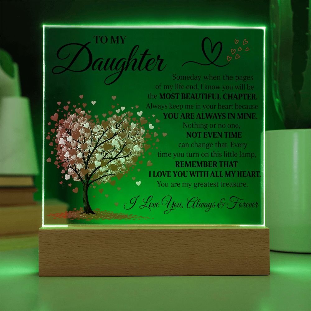 To My Daughter Acrylic Plaque – Most Beautiful Chapter LED Keepsake