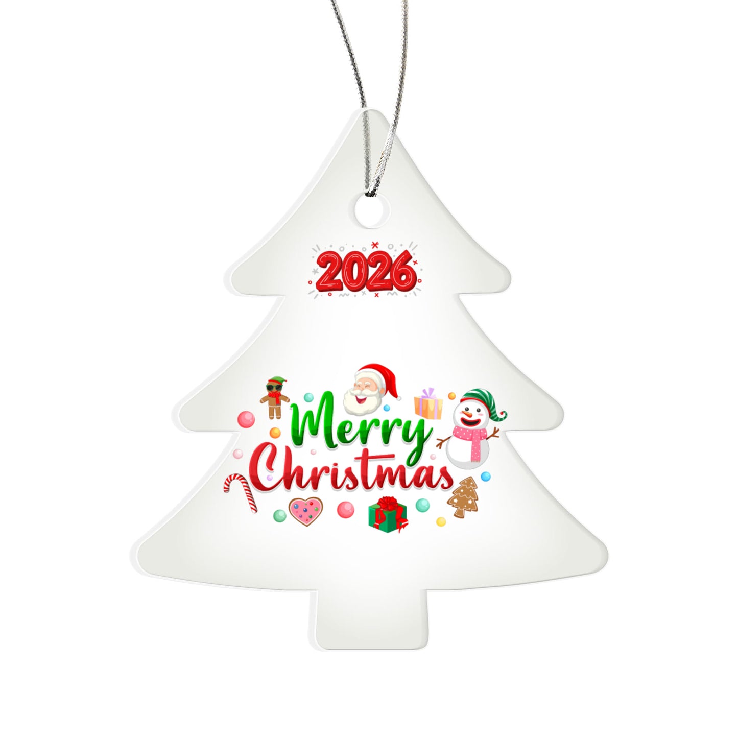 2026 Merry Christmas Acrylic Tree Ornament Holiday Décor