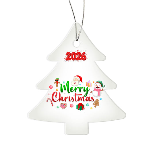2026 Merry Christmas Acrylic Tree Ornament Holiday Décor