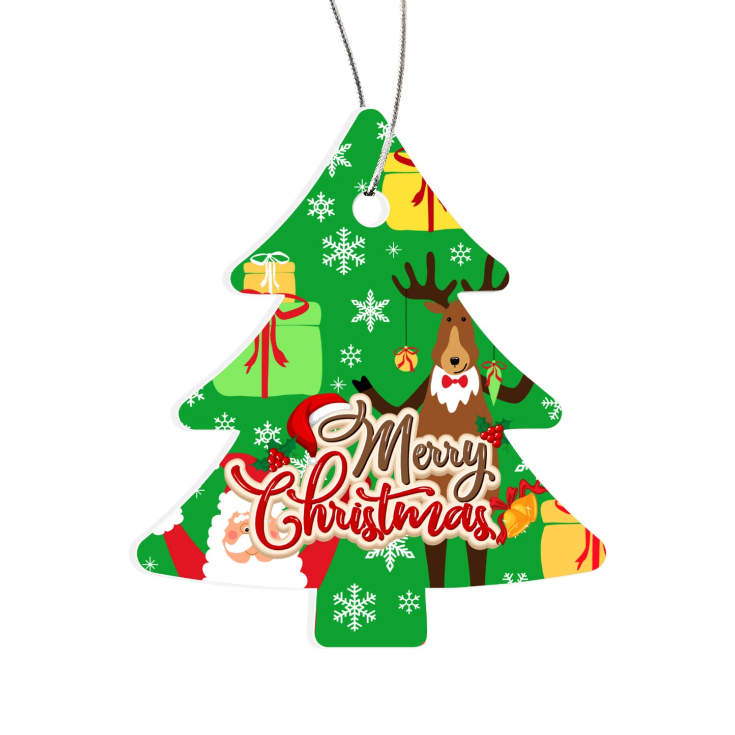 Santa Reindeer Christmas Tree Ornament Holiday Keepsake Gift