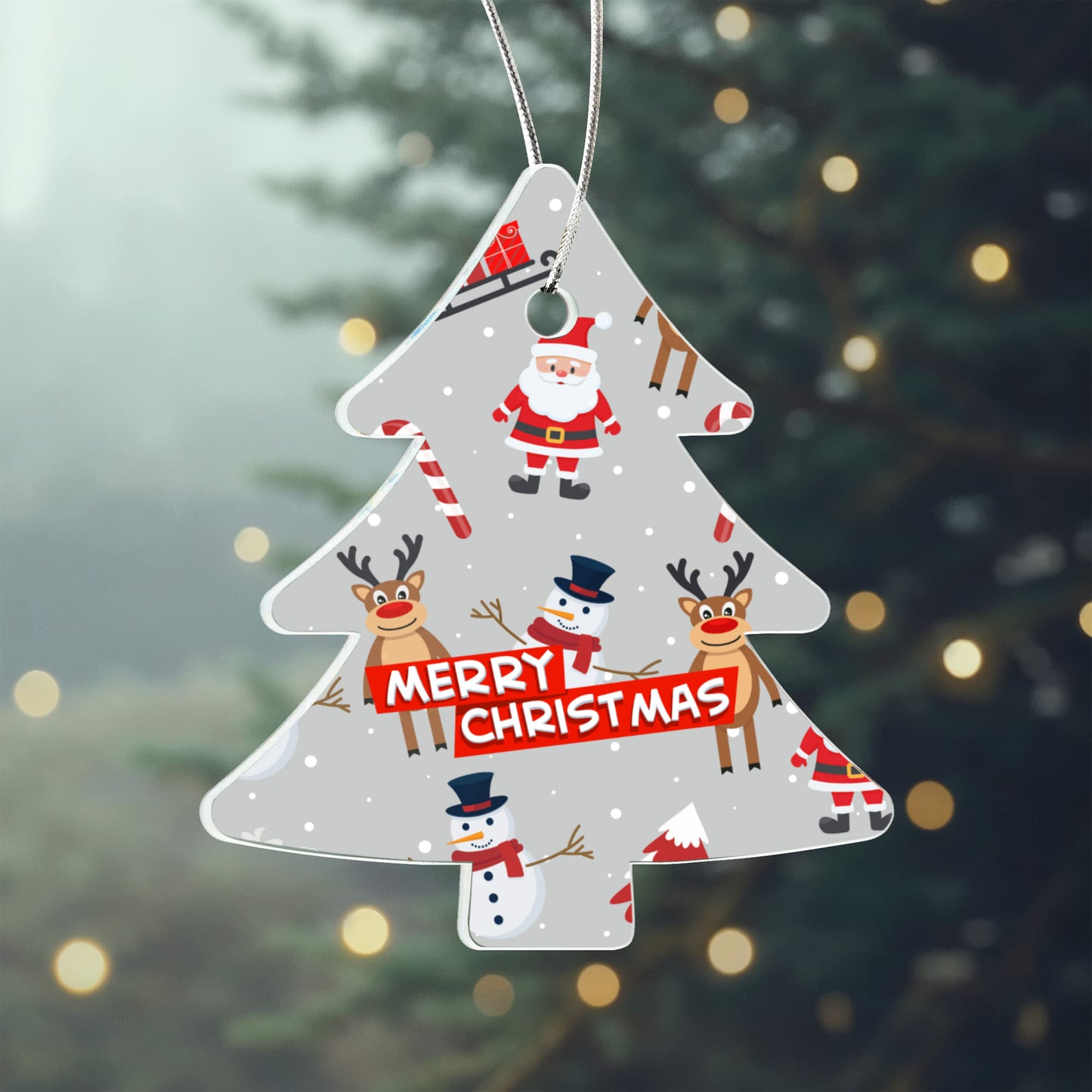 Santa Reindeer Snowman Christmas Tree Ornament Holiday Keepsake