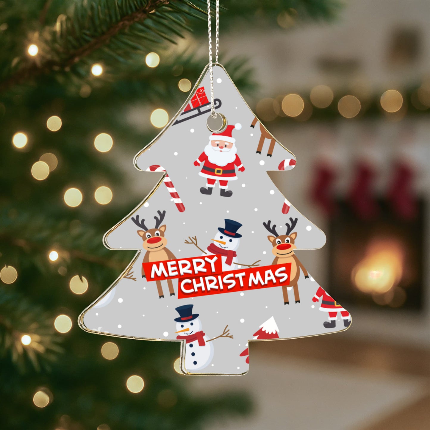 Santa Reindeer Snowman Christmas Tree Ornament Holiday Keepsake