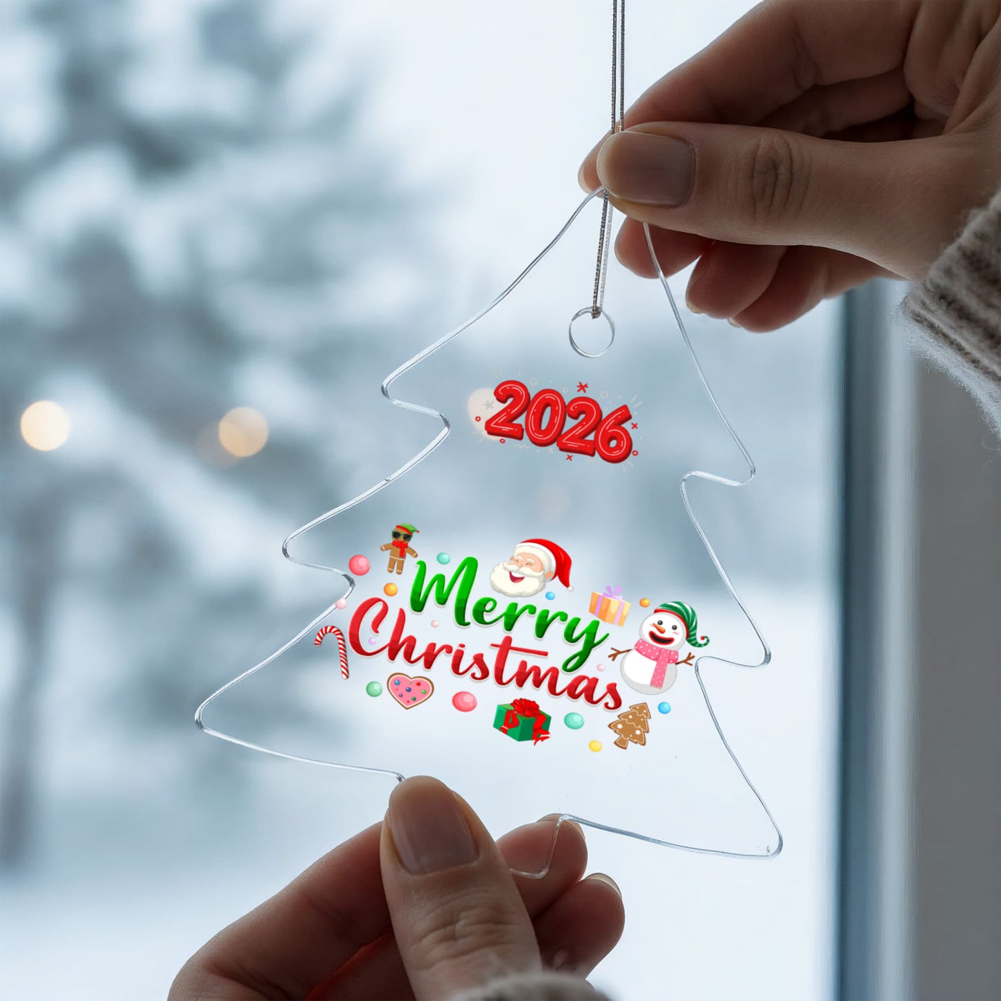 2026 Merry Christmas Acrylic Tree Ornament Holiday Décor