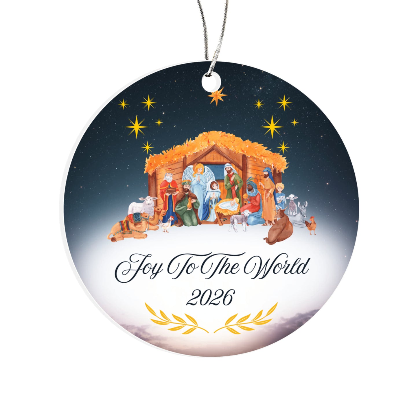 Joy To The World Nativity Acrylic Ornament Keepsake