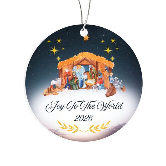 Joy To The World Nativity Acrylic Ornament Keepsake