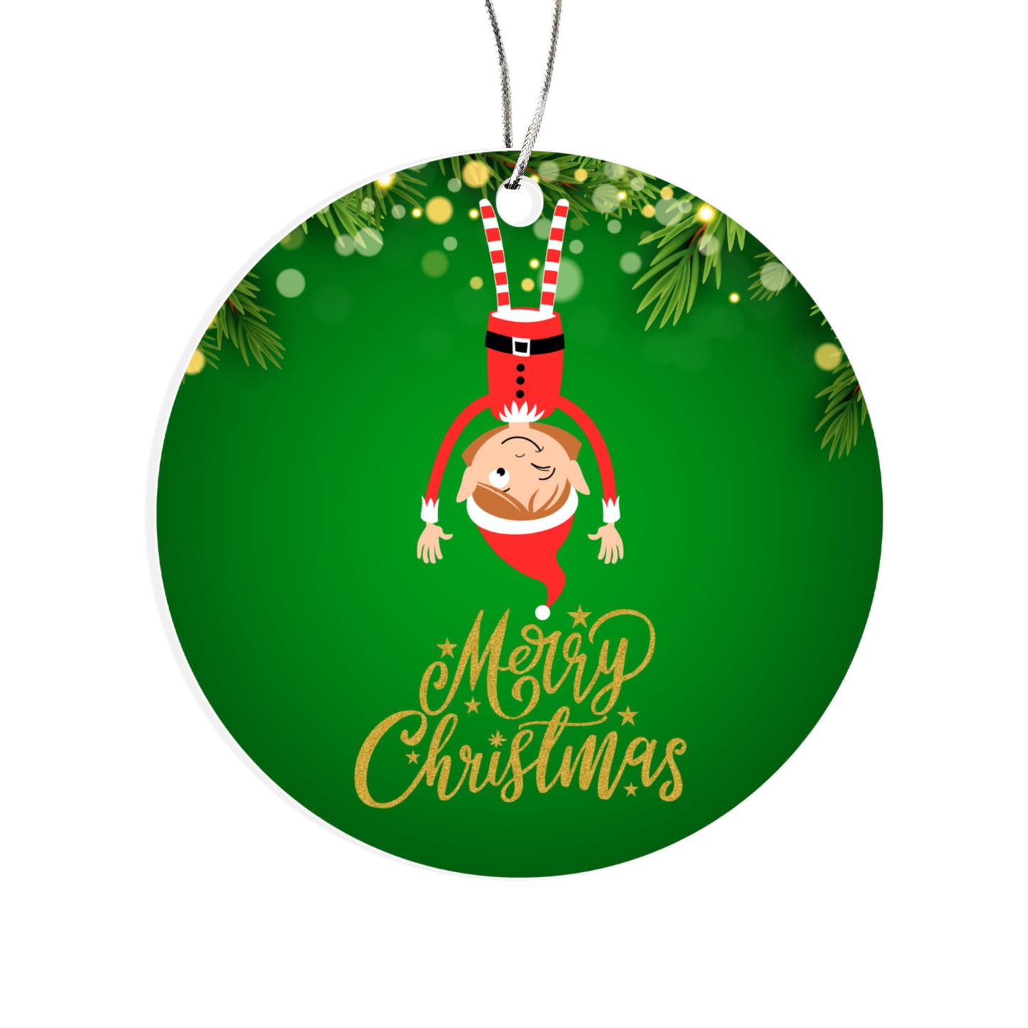 Upside Down Christmas Elf Acrylic Tree Ornament Keepsake