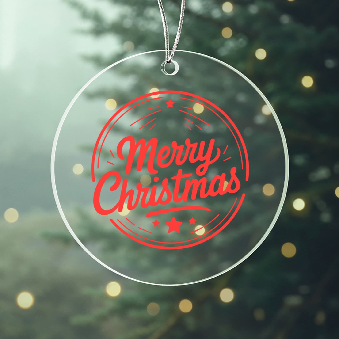 Clear Acrylic Merry Christmas Ornament For Holiday Décor