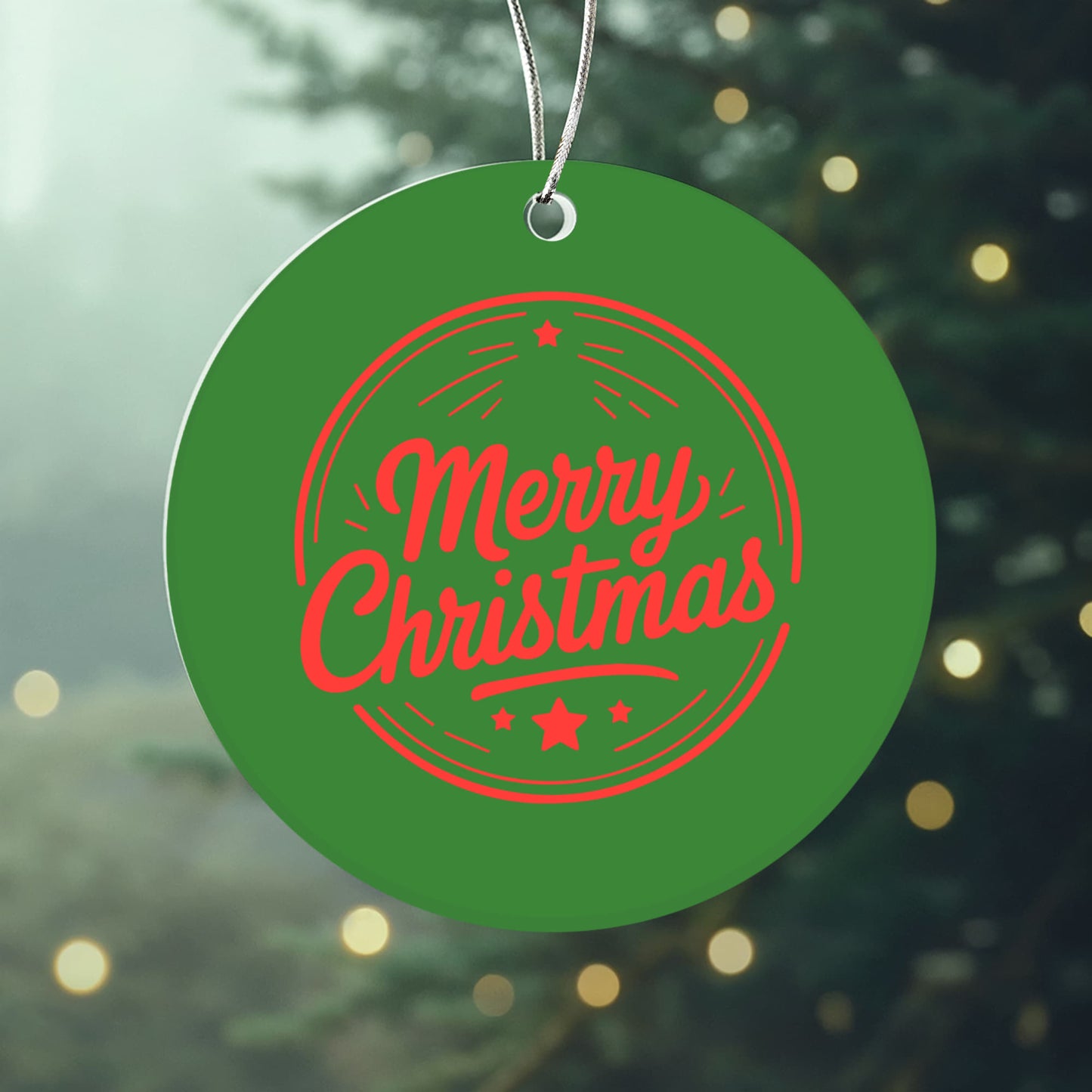 Merry Christmas Acrylic Tree Ornament Holiday Décor Keepsake