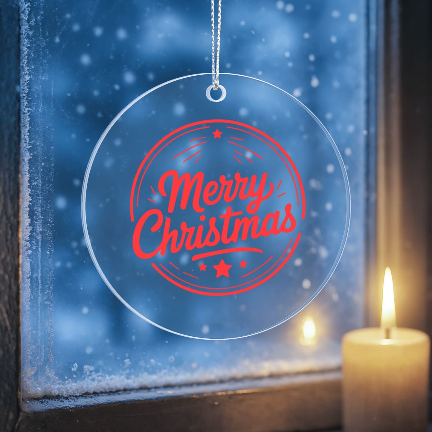 Clear Acrylic Merry Christmas Ornament For Holiday Décor