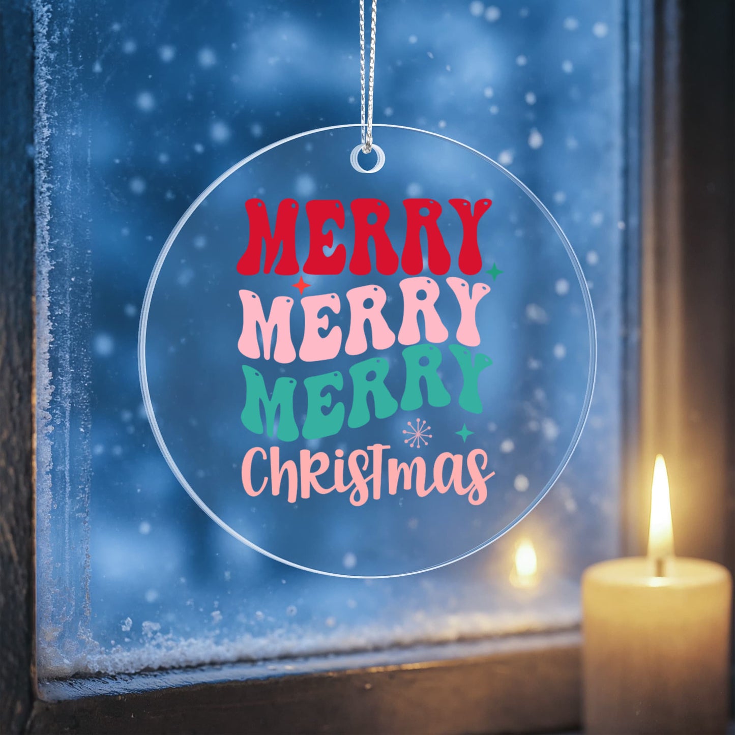 Merry Merry Merry Christmas Acrylic Tree Ornament Keepsake