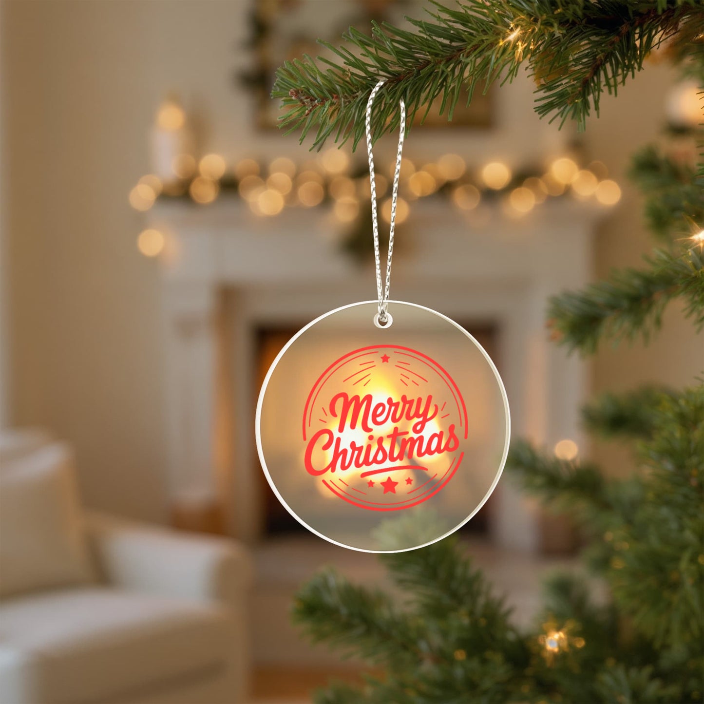 Clear Acrylic Merry Christmas Ornament For Holiday Décor