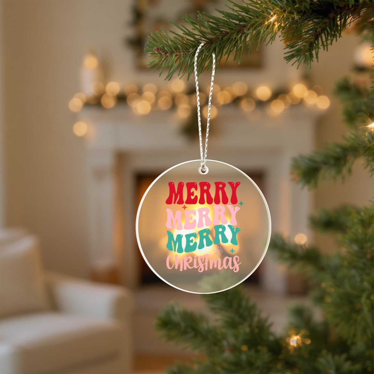 Merry Merry Merry Christmas Acrylic Tree Ornament Keepsake