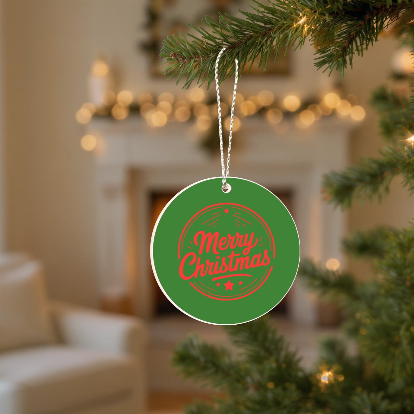 Merry Christmas Acrylic Tree Ornament Holiday Décor Keepsake