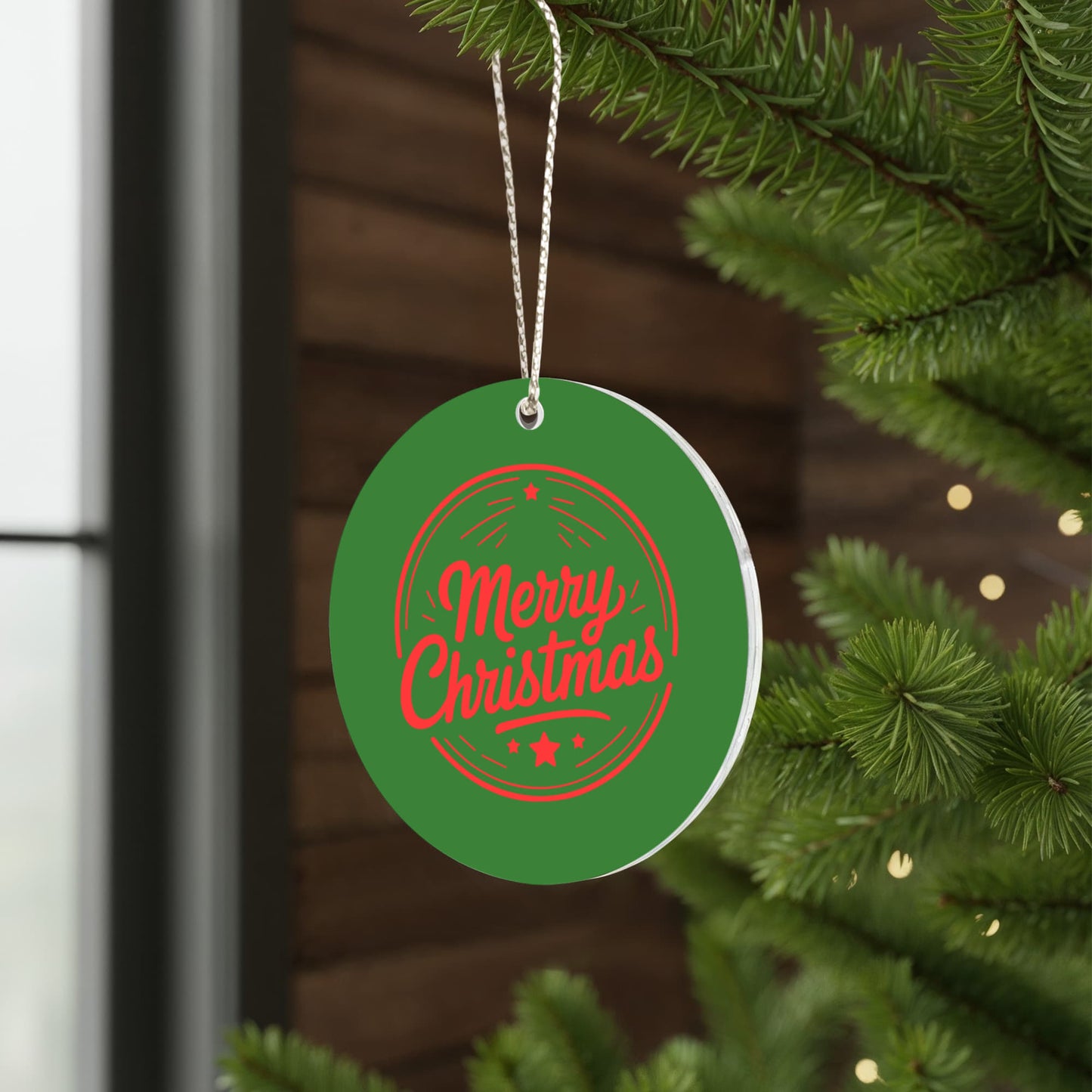 Merry Christmas Acrylic Tree Ornament Holiday Décor Keepsake