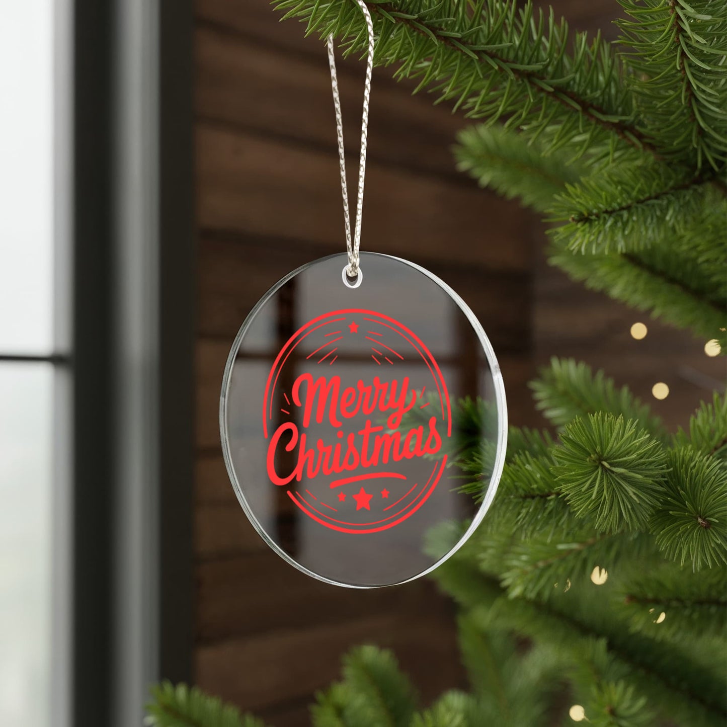 Clear Acrylic Merry Christmas Ornament For Holiday Décor