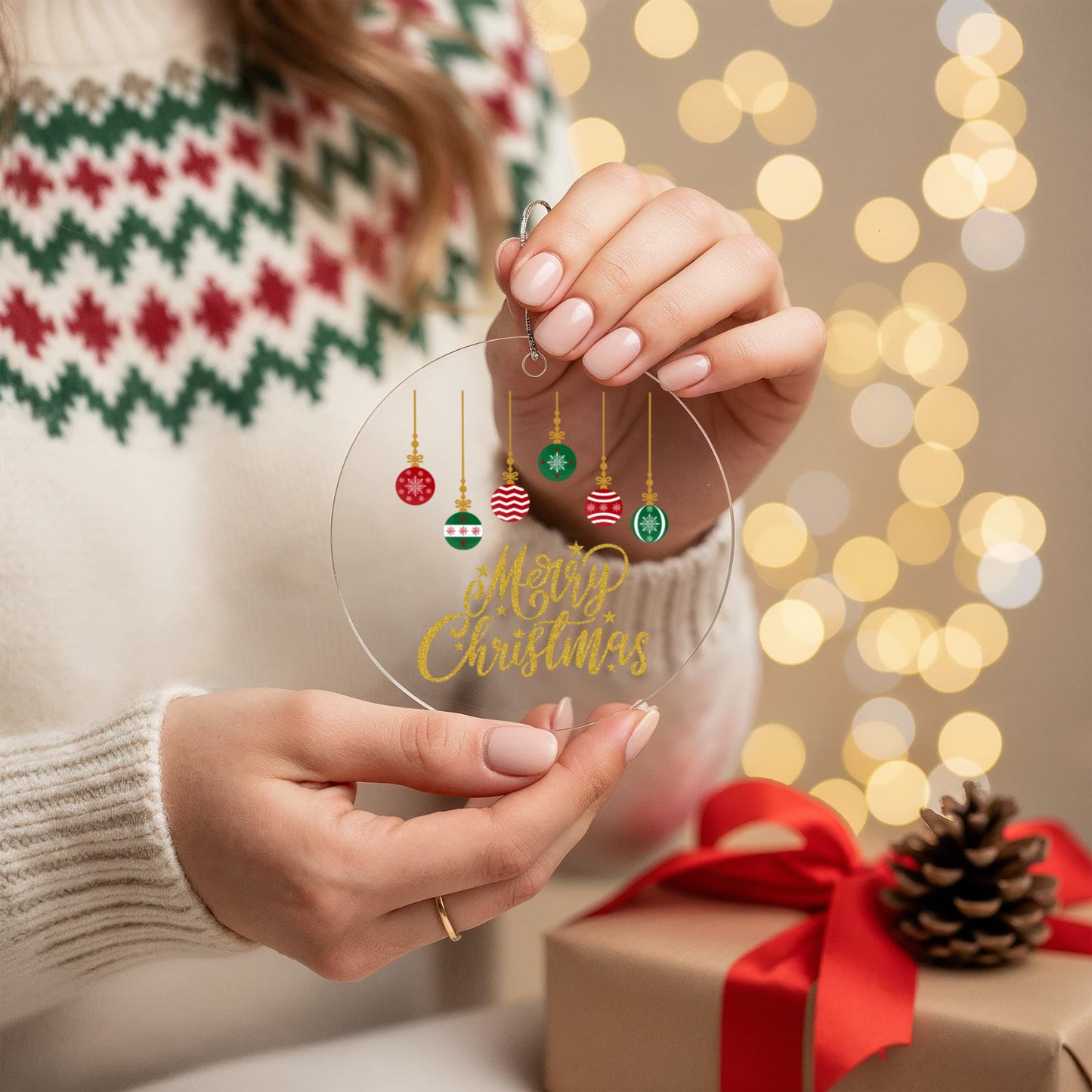 Clear Acrylic Merry Christmas Ornament For Holiday Traditions