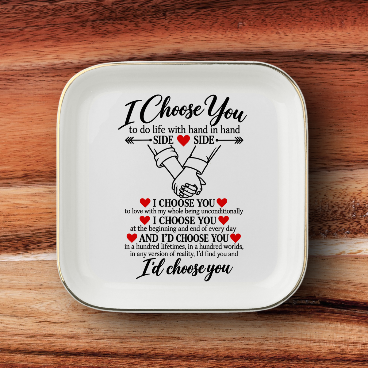 I Choose You Jewelry Dish, Romantic Gift for Wife Husband, Anniversary Wedding Gift, Couples Keepsake, Valentine Gift