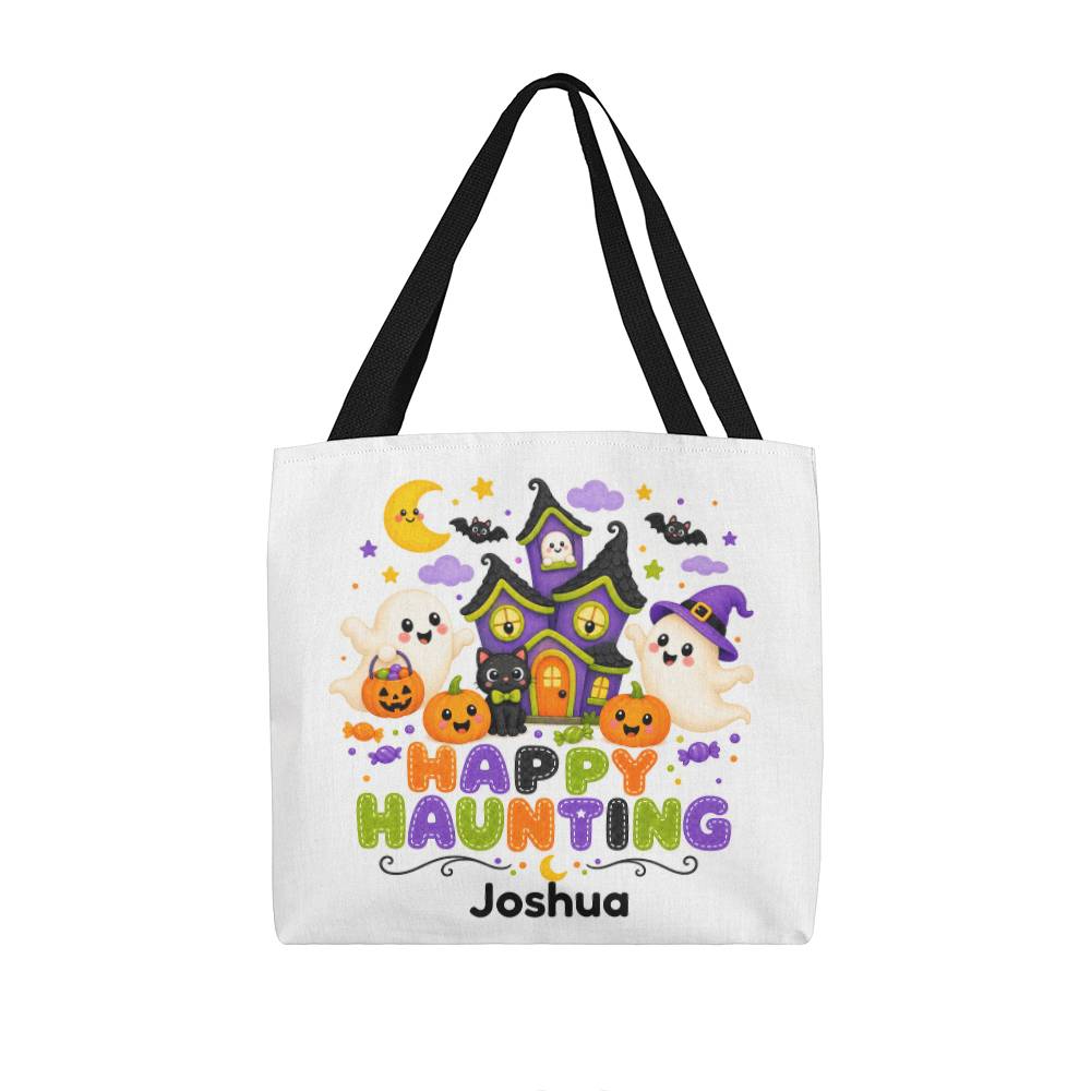 Halloween Personalized  Happy Haunt Tote Bag