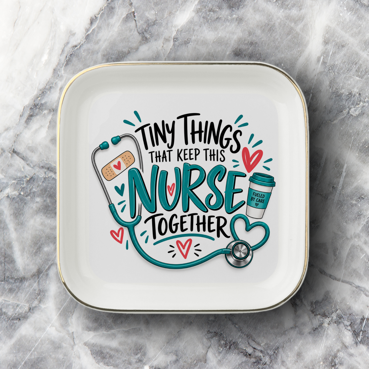 Tiny Things That Keep This Nurse Together Jewelry Dish