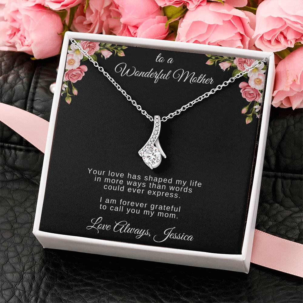 Mother’s Day Necklace Gift – Personalized Message Card for Mom